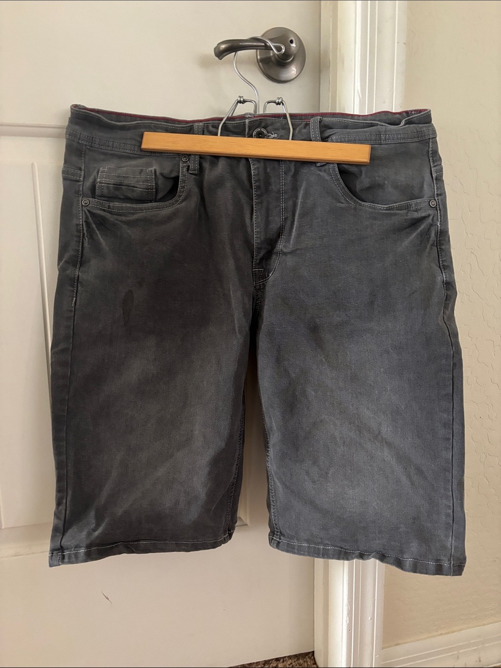 Rebels Men's Washed Gray Jean Shorts